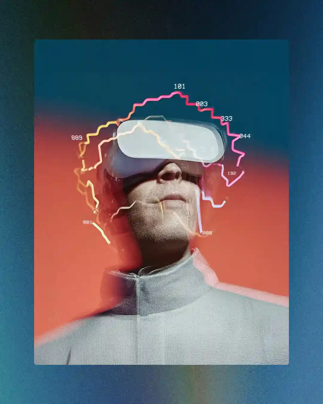 Person wearing a VR headset in a teal blue futuristic environment — blog cover for Futuristic SEO Perth services